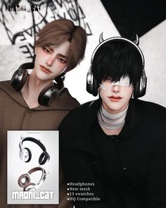 two people wearing headphones and ear phones