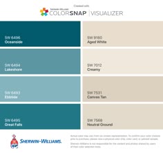 the color scheme for colorsnap visualizer is shown in blue, white and green