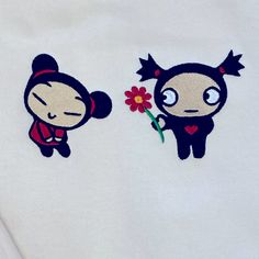 High Quality Embroidered Sweatshirt On Gildan Or Jerzees Brand. White, Medium Weight, 8.0z/Yd 50/50 Cotton Poly. Unisex. Cute Long Sleeve Embroidered T-shirt, Store Sweatshirts, Pucca And Garu, Romantic Heart, Embroidered Sweatshirt, Sweaters Crewneck, Embroidered Sweatshirts, Hopeless Romantic, 50 50