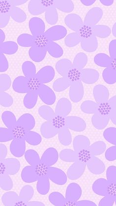 purple flowers on a white background with polka dot dots in the bottom right hand corner