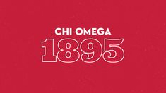 the logo for chi omega in white on a red background