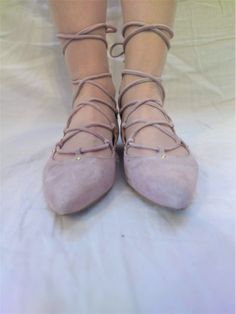 "Vintage pale pink suede leather women lace up flats, ballet style shoes with pointy toes. The zippers on the back. Size 36 EU. Made in India. Leather lining inside. Very comfy.  brand: H&M ( H & M, Hennes & Mauritz AB or H&M Group is a multinational clothing company, based in Sweden. condition: normal, a little bit used vintage condition. The shoes have some slight signs of wear on the suede surface - some small spots. Look at the photos.  measurements: Heels height 0,9 cm / 0.4\" in Outsole length 27,4 cm / 10.7\" in bottom sole width in widest place 7,8 cm / 3\" in labeled size: 36 EU, estimated size is 36 EU; US 5.5 - labeled and estimated." Suede Lace-up Flats For Spring, Pink Low Heel Ballet Flats For Spring, Pink Ballet Flats For Spring With Almond Toe, Feminine Pointed Toe Closed Flats For Spring, Pink Spring Ballet Flats With Almond Toe, Feminine Almond Toe Pointed Flats For Spring, Suede Ballet Flats For Spring, Spring Suede Ballet Flats, Feminine Pointed Toe Flats For Spring