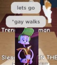 an image of some cartoon characters talking to each other on their cell phones and the caption reads, let's go gay walks