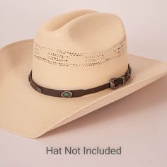 Description - Width 22" - Leather - Fits up to a size large Looking for a stylish and unique way to accessorize your cowboy hat? Look no further than the Jaded Leather Hat Band! This beautiful Brown leather band is adorned with turquoise accents that are sure to catch everyone's eye. The Jaded Leather Hat Band is the perfect way to add a touch of personality to your favorite cowboy hat. **Please note this is the hatband only** Shipping and Returns Orders generally arrive within 3-7 business days Cowboy Hat Band, Brown Leather Hat, Cowboy Hat Bands, Leather Cowboy Hats, American Hat Makers, Leather Fits, Leather Hat, Turquoise Accents, Leather Hats