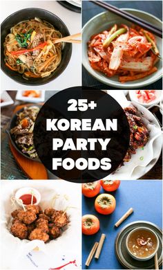 korean party foods with the title overlay