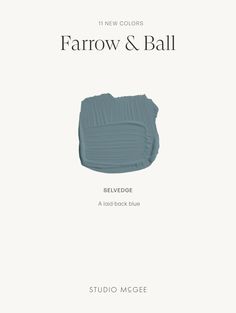 the front cover of a book with an image of a blue background and text that reads farrow & ball