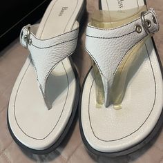 New White Sandals By Bass. Never Worn. Bass Sandals, Bass Shoes, White Sandals, Shoes White, Women's Shoes Sandals, New Color, Bass, Shoes Sandals, Color White