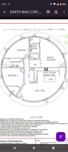 the floor plan for an earthbag is shown