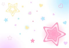 a pink star with hearts and stars in the background