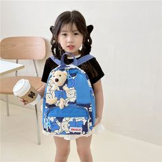 Gender: Neutral/Both Men and Women Material: Canvas Style: Childlike cute Pattern: Animal Occasion: School Education Backpacks Pink, School Education, Pattern Animal, Blue Backpack, Printed Canvas, Cartoon Cute, Cute Pattern, Blue And Purple, Gender Neutral