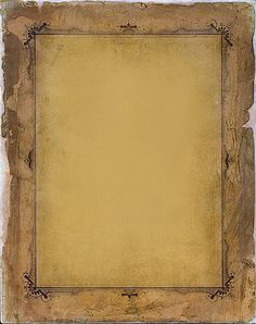 an old paper with a gold border around it