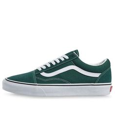 Vans Old Skool Dark Green Unisex 'Green White' VN0A4U3B2NC (SNKR/Gift Recommend) Vans Verdes, Vans Old School, Green Vans, Vans Old Skool, Old Skool, Old School, Dark Green, Baskets, Green