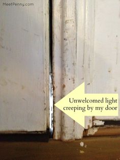 an open door with the words unwelconed light creping by my door