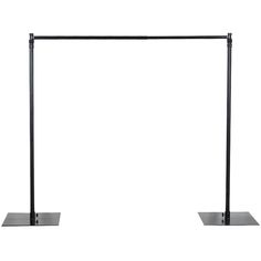 a pair of black metal stands with two poles on each side and one pole at the end