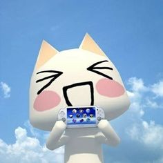 anime soft blue cute White Cat, Blue, White