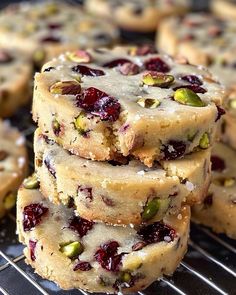 ￼  1 cup unsalted butter, softened 3/4 cup powdered sugar 2 cups all-purpose flour 1/2 cup cornstarch 1/4 teaspoon salt 1 cup dried cranberries, chopped 1 cup pistachios, chopped 1 teaspoon vanilla extract 1 cup white chocolate chips Preheat your oven to 350°F (175°C) and line a baking sheet with parchment paper.In a large bowl, cream together the softened butter and powdered sugar until light and fluffy. Stir in the vanilla extract.In a separate bowl, whisk together the flour, cornstarch, and salt. Gradually add the dry ingredients to the butter mixture, mixing until a soft dough forms fold in chopped cranberries and pistachios Scoop tablespoon-sized portions of the dough and roll them into balls. Place them onto the prepared baking sheet and flatten Bake 12-14 min. Bites Recipes, Buttery Shortbread Cookies, Fudge Cookies, Christmas Cooking