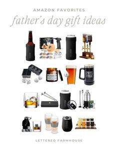 an image of father's day gift ideas with beer and other items on it