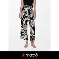 in stock Printed Pants, Black Pants, Mango, Pick Up, In Store, Buy Online, Free Shipping, Pants, Black