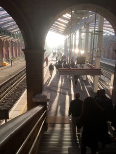 Commuters casting long shadows in the early morning winter sun. Crystal Palace train station, London, United Kingdom. 2016 Winter London, Black And White Building, Morning Winter, Aesthetic London, London Aesthetic, Morning Commute, 2023 Vision, Winter Mornings, Morning Running