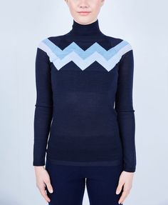 Chevron Merino Mock Neck Sweater in Navy with Light Blue Trim From the slopes to après ski? This sweater can take you there. Made to perform and then to play after, our newest knits are the perfect base layer to add to your winter ensemble. Made with 100% machine washable, water repellent Merino Wool to ensure you stay warm whether you're coming down a mountain or sipping a drink by the fire. For performance, wear as your winter sport base layer. For play, pair with jeans and your favorite boots Light Blue Trim, Jersey Sweater, Ski Sweater, Merino Sweater, Classic Cardigan, Striped Jersey, Favorite Boots, Blue Trim, Performance Wear