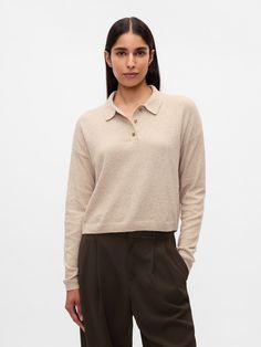 Supersoft cotton-blend polo sweater.  Polo collar with button placket.  Long sleeves with drop shoulders.  Fit: Relaxed.  A straight & easy fit.  For a Classic fit, go down one Polo Jumper, Plush Yarn, Sweater Polo, Chunky Knitwear, Polo Sweater, Formal Shirts For Men, Loungewear Shorts, Black Wrap Dress, Long Sleeve Pyjamas