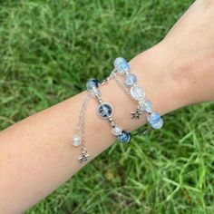 Beautiful Space themed bracelets Celestial Style Beaded Bracelets As Gift, Space-themed Star Jewelry Gift, Space Charm Bracelet, Blue Beaded Star-shaped Bracelets, Adjustable Star-shaped Celestial Bracelets, Themed Bracelets, Space Jewelry, Beautiful Space, Halloween Shopping