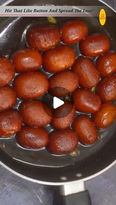 some food is being cooked in a pan on the stove and it looks like they have been fried