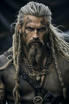 Viking Hairstyles Male, Viking Warrior Men, Viking Haircut, Viking Hairstyles, Braided Beard, Viking Character, Viking Men, Viking Hair, Character Inspiration Male