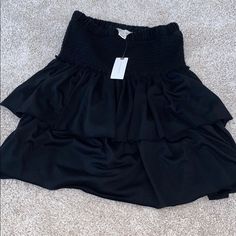 Super Cute Black Ruffled Flowy Skirt From Anthropologie, Brand Saturday Sunday! New With Tags And Never Worn Before. A Little Thicker Material, So Can Be Worn Year Round. Elasticated Top. Casual Tiered Skirt For Date Night, Casual Midi Skirt For Date Night, Casual Flowy Skirt For Date Night, Casual Flowy Skort For Night Out, Flowy Mini Skirt For Night Out, Black Flowy Skirt, Mustard Yellow Skirts, Smocked Skirt, Tiered Mini Skirt