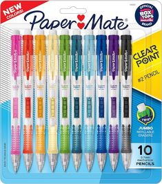 the new paper mate pens are in their original packaging, and they have different colors