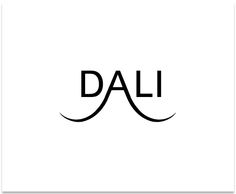 the word dali written in black on a white background