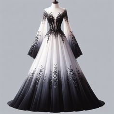 White Wedding Gowns, Fashion Drawing Dresses, Dreamy Dress, Black Wedding Dresses, White Wedding Dresses