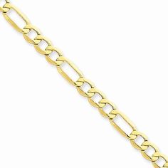 Protected by our 30-Day Risk Free Returns!Metal: 14k Yellow GoldChainType: FigaroLength: 7 inchWidth: 5.35 mmStyle: Polished Free U.S. Shipping for orders over $99 Gift Sets For Women, Figaro Chains, Figaro Chain, White Gold Necklaces, Gold Necklace Women, Fine Jewelry Bracelets, Bracelet Clasps, Gold Chain Necklace, High Quality Jewelry