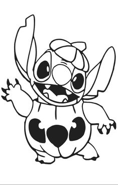 an image of a cartoon character that is outlined in black and white, with the outlines