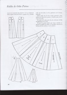 an image of a pattern for a dress that is cut into four sections and has three different sizes