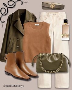 Cute Work Outfits Casual, White Jeans Outfit Autumn, Outfit Ideas Autumn Aesthetic, Autumn Neutrals, Clothes Cupboard, Ivory Pants, Pointed Boots, Look Adidas, Mum Fashion