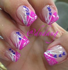 French Pedicure, Nail Tip Designs, Pedicure Ideas, Fingernail Designs, Valentine Nail Art, Her Nails, Blue Nail, White Nail