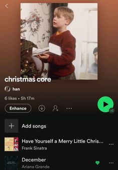 the christmas song is being played on an iphone screen, and it appears to be playing