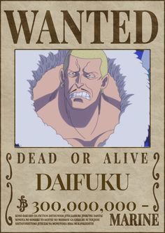 an old wanted poster with the character in it's face and words above it