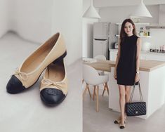 Chanel Flats Outfit, Chanel Ballerina Flats, Chanel Ballerina, Chanel Slingback, Chanel Flats