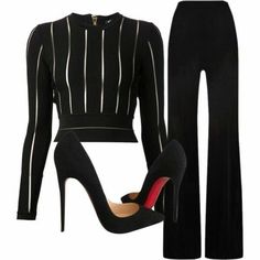 I have always love these pieces together. 2000 Fashion, فستان سهرة, Work Attire, Work Fashion, Outfits Casuales, Black Outfit, Polyvore Fashion