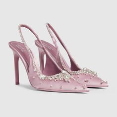 Gucci Women's pump with crystals Gucci Slingback, Pretty Heels