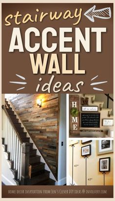 47 Accent Wall Ideas To Dress Up Your Staircase Stairwell Wall Ideas Modern, Stairs Wall Makeover Ideas, Diy Stair Wall Makeover, Basement Stair Wall Decorating Ideas, Basement Stairs Wall Decor Ideas, Staircase Walls Makeover, Painting Stairway Walls, Painted Stairways Ideas, Stairway Wall Painting Ideas