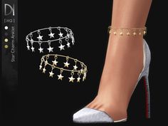 OH YOU KNOW YOU WANT IT! LOVE this ANKLE BRACELET Created BY: DarkNighTt A Featured Artist on TSR!! Another FAV! Bracelets Sims 4 Cc, Female Bracelets, Sims Accessories, Cc Accessories, Sims 4 Cc Shoes, Charm Anklet