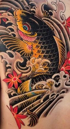 Japanese Tattoo Koi, Dragon Koi Tattoo Design, Geometric Fish, Cardinal Tattoo, Tattoos Forearm