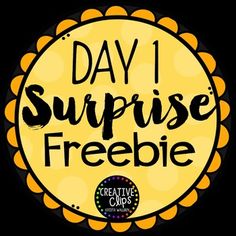 the logo for day 4 surprise freebie is pink and black with dots on it