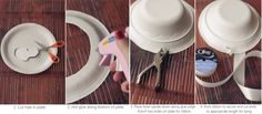 the instructions for how to make a hat out of plastic cups and paper machs