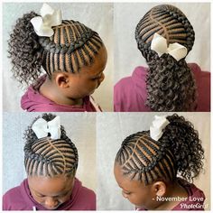 Kids Curly Hairstyles, African Hair Braiding Styles, Toddler Hairstyles Girl, Braided Cornrow Hairstyles, Kids' Braids