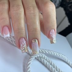 Gold Tip Nails, Quinceanera Nails, Nail Salon Design, Gel Nail Art Designs, Edgy Nails, Gold Tips, March 8, Elegant Nails, Luxury Nails