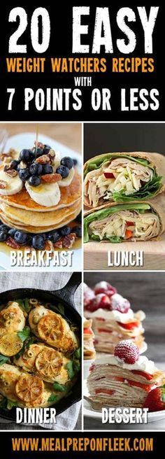 20 easy weight watchers recipes with 7 points or less